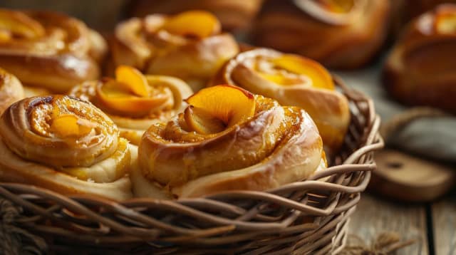 Drożdżówka z brzoskwiniami - Przepis na puszystą drożdżówkę z owocami Drożdżówka z brzoskwiniami - Przepis na puszystą drożdżówkę z owocami