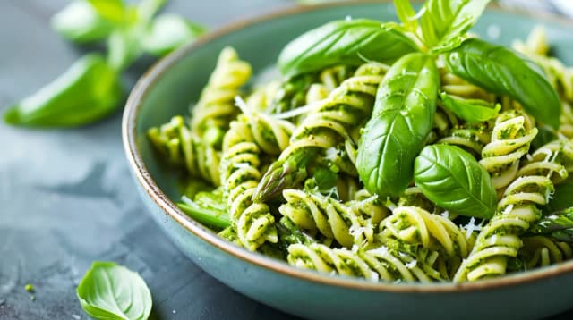 Makaron z pesto i szparagami - Przepis na zdrowy makaron z warzywami Makaron z pesto i szparagami - Przepis na zdrowy makaron z warzywami