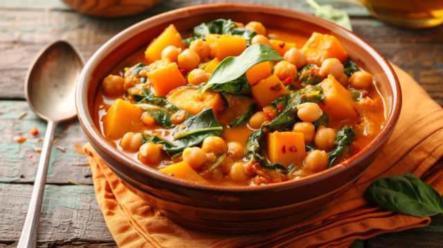 Curry z ciecierzycą - Jak zrobić pyszne curry z batatami i szpinakiem Curry z ciecierzycą - Jak zrobić pyszne curry z batatami i szpinakiem