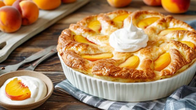 Ciasto drożdżowe z brzoskwiniami - Wilgotne i pyszne ciasto jogurtowe Ciasto drożdżowe z brzoskwiniami - Wilgotne i pyszne ciasto jogurtowe